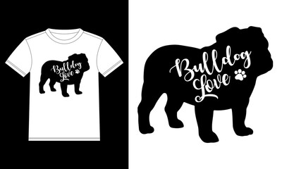 Life is Bulldog Gifts T-Shirt design template, Car Window Sticker, POD, cover, Isolated Black Background
