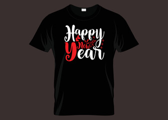 Happy New Year Typography T-shirt Design