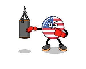 Illustration of united states flag boxer