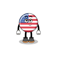 united states flag cartoon couple with shy pose