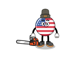 united states flag illustration cartoon as a lumberjack