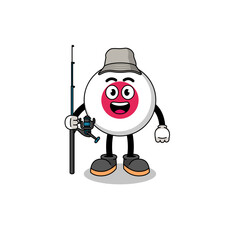 Mascot Illustration of japan flag fisherman