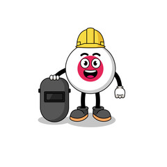 Fototapeta premium Mascot of japan flag as a welder