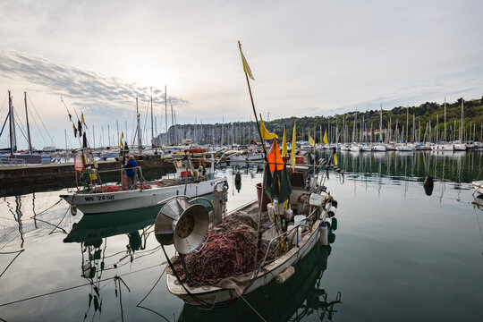 Portopiccolo, Sistiana, Italy - May, 2022: the promenade in Portopiccolo Sistiana, Duino, Italy