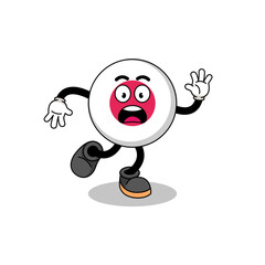 slipping japan flag mascot illustration