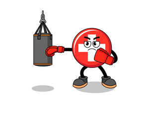 Illustration of switzerland boxer