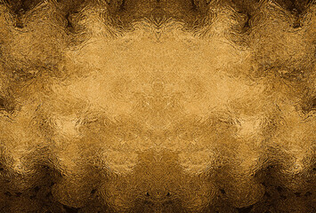 Golden abstract background, template with waves and space for text