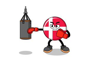 Illustration of denmark flag boxer