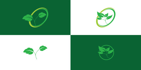 Premium vector leaf logo design with minimalis concept