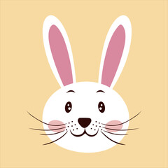 Cute rabbit head illustration. Beautiful rabbit isolated. Vector eps10