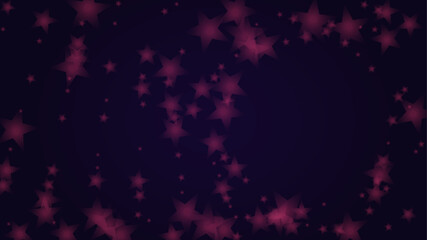 Vector Magical Glowing Background with Silver and Purple Falling Stars on Black. Christmass and New Year Poster. Glittery Confetti Frame. Sparkle Star Night Banner Design.