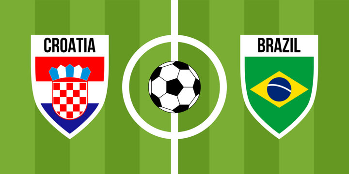 croatia vs brazil, teams shield shaped national flags