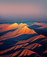 Fototapeta na wymiar mountain layers of appalachian mountains at sunset