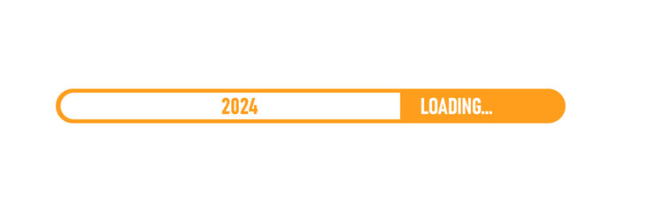 Obraz premium Loading bar for 2024 goal planning business concept. new year concept idea.