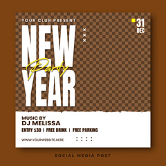 New year party social media post template