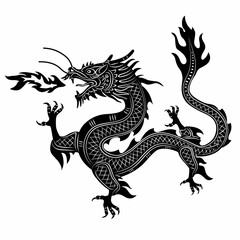 illustration of chinese dragon , vector draw