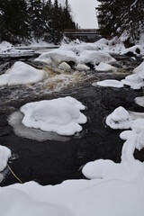 A river in winter, Sainte-Lucie, Québec, Canada