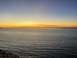 Lovely sunset view in the sea 