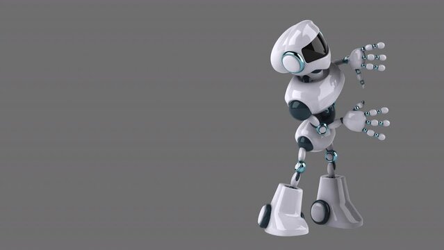 Fun 3D robot pulling a sign (with alpha channel)