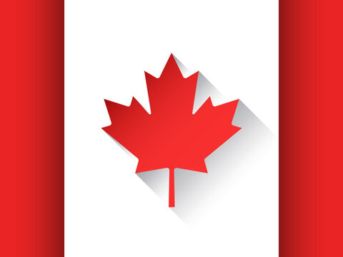 Flag of Canada. Paper cut vector background. Best for mobile apps, UI and web design. Editable vector illustration.
