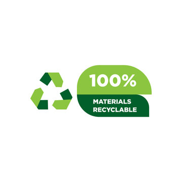 Made with recycled materials vector icon logo badge or label