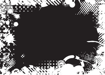 Vector background. rectangle for image. distress texture . Grunge Black texture . 