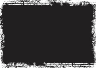 Vector background. rectangle for image. distress texture . Grunge Black texture . 