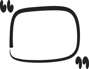 Quote box icon. Texting quote box. Blank template quote text