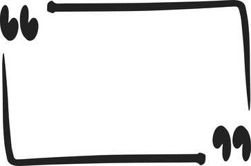 Quote box icon. Texting quote box. Blank template quote text