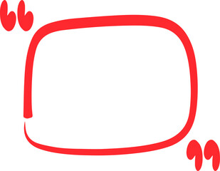 Quote box icon. Texting quote box. Blank template quote text