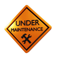 yellow under maintenance caution symbol icon 3d render design