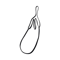 Eggplant. A simple schematic image of an eggplant. Illustration for postcards, scrapbooking.