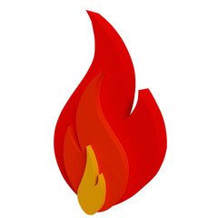 fire logo symbol icon 3d render design