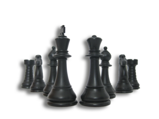 Fichas de ajedrez en fondo transparente. 