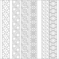Collection of swatches Memphis patterns Black and white vertical striped seamless pattern,Artistic geo deep dye geo tie dye stripe,