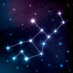 Virgo constellation in the night sky