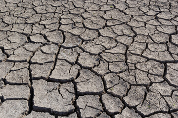 dry land in the dry season Drought, ground cracks, no hot water. Lack of humidity effect from global cracked soil in drought abstract nature background with cracked soil