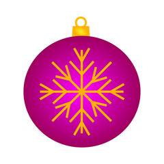 Purple christmas ball with snowflake christmas toy png