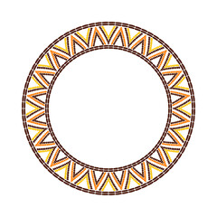 Tribal African frame. Round ethnic pattern. Sun flower geometric texture.
