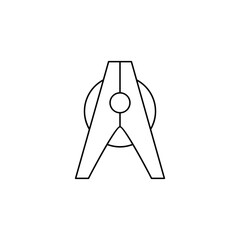 Clothes peg icon in line style icon, isolated on white background