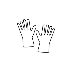 Rubber gloves icon in line style icon, isolated on white background