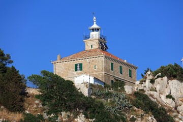 Fototapeta na wymiar Lighthouse in Croatia - Susac Island
