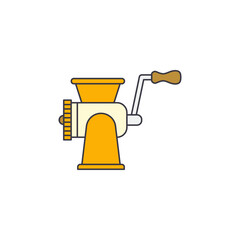 Meat grinder icon in color, isolated on white background 