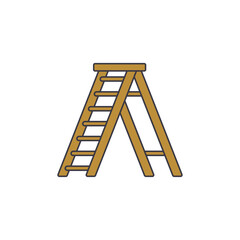 Ladder icon in color, isolated on white background 