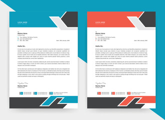 Modern professional corporate abstract letterhead layout