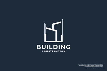 Minimalist building logo design for business symbol.