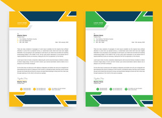 Clean minimalist letterhead design with abstract shapes layou