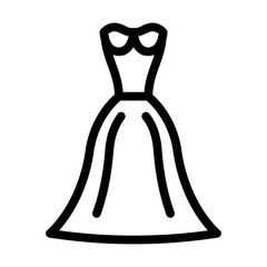 natural bride dress line icon vector. natural bride dress sign. isolated contour symbol black illustration