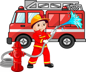 Cute cartoon fireman png