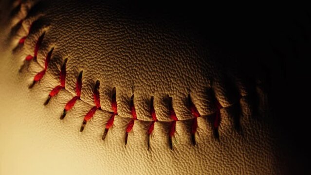 A baseball and equipment with a moving light follow